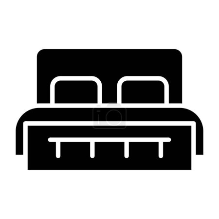 Téléchargez les illustrations : Icône de lit vecteur isolé sur fond blanc pour la conception de votre web et application mobile, concept de logo oreiller - en licence libre de droit
