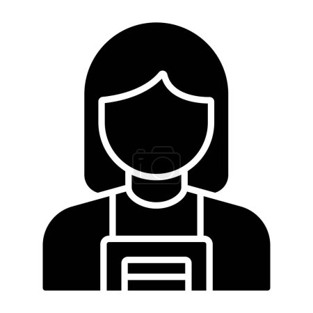 Illustration for Woman avatar icon. outline female manager vector illustration symbol - Royalty Free Image