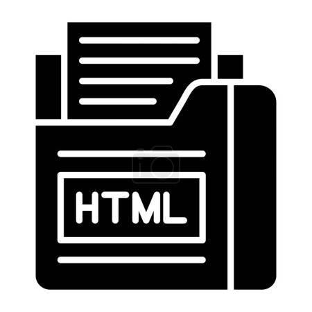 Téléchargez les illustrations : Html file format icon, vector illustration - en licence libre de droit