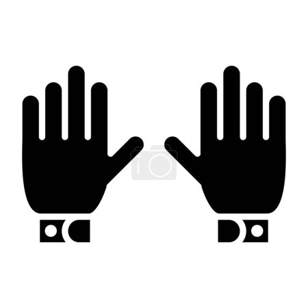 Téléchargez les illustrations : Icône de gants. illustration vectorielle noir et blanc - en licence libre de droit