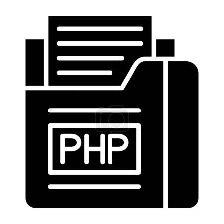 Illustration for PHP file format icon, vector illustration - Royalty Free Image