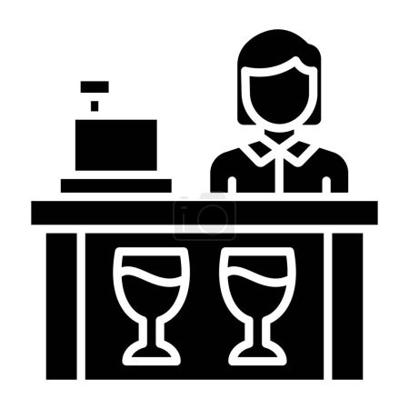 Illustration for Bar Cashier simple icon, vector illustration - Royalty Free Image