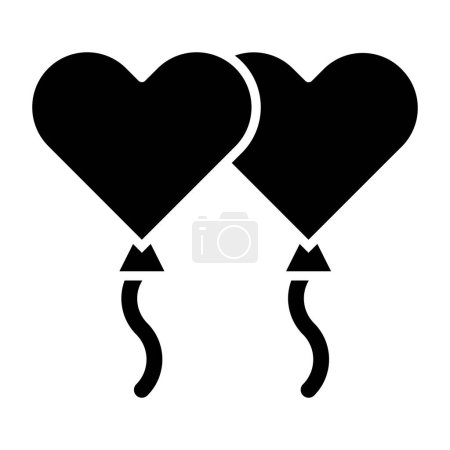 Illustration for Balloon Hearts simple icon, vector illustration - Royalty Free Image