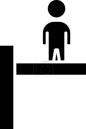 Illustration for Man. Fear Of Heights web icon simple illustration - Royalty Free Image