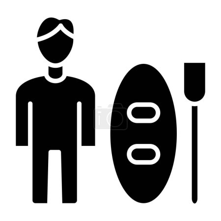 Ilustración de Stand-up Paddle boarding. icono web ilustración simple - Imagen libre de derechos