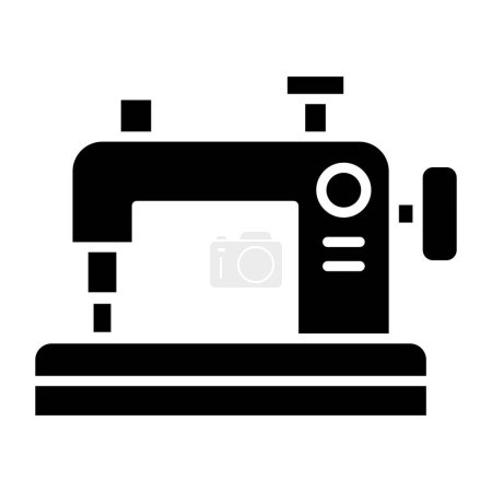 Ilustración de Icono de máquina de coser. diseño en blanco y negro. - Imagen libre de derechos