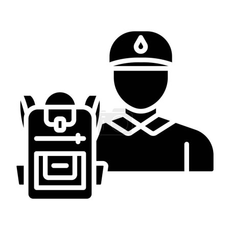 Ilustración de Backpacker icono simple, ilustración vectorial - Imagen libre de derechos