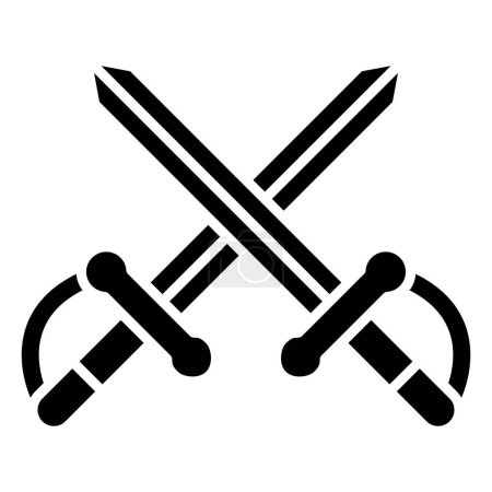 Illustration for Two Swords simple icon, vector illustration - Royalty Free Image