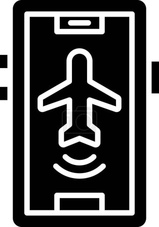 Téléchargez les illustrations : Mode avion actif icône simple, illustration vectorielle - en licence libre de droit