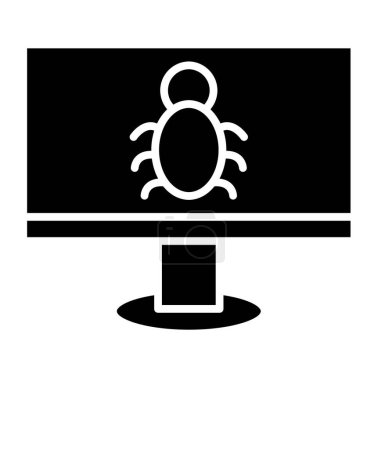 Téléchargez les illustrations : Illustration vectorielle d'icône d'analyse de virus - en licence libre de droit