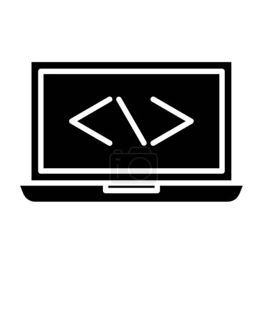 Illustration for Laptop Coding icon, vector illustration - Royalty Free Image