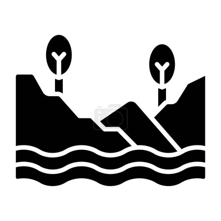Téléchargez les illustrations : Icône du lac. illustration de contour icônes vectorielles pour web - en licence libre de droit