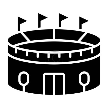 Ilustración de Icono del estadio de fútbol. esquema ilustración de los iconos de vectores de pelota de fútbol para la web - Imagen libre de derechos
