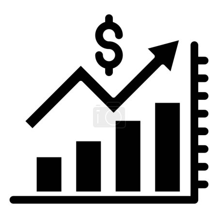 Illustration for Financial growth graph vector icon - Royalty Free Image