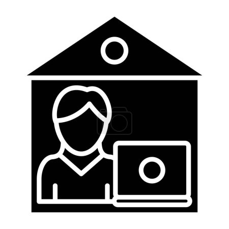 Téléchargez les illustrations : Home Office icône simple, illustration vectorielle - en licence libre de droit