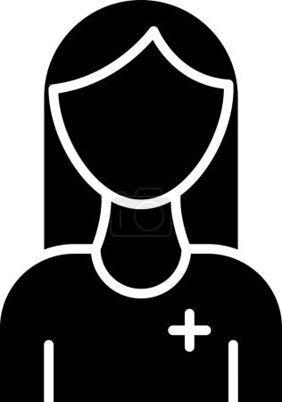 Téléchargez les illustrations : Femme Patient icône simple, illustration vectorielle - en licence libre de droit