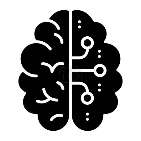 Téléchargez les illustrations : Illustration vectorielle d'icône de cerveau - en licence libre de droit