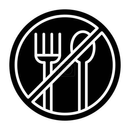 Téléchargez les illustrations : Pas d'icône alimentaire illustration vectorielle - en licence libre de droit