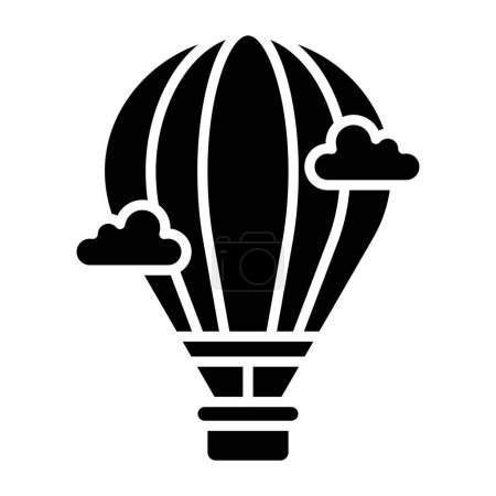 Téléchargez les illustrations : Icône de montgolfière. illustration de contour pour la conception web - en licence libre de droit