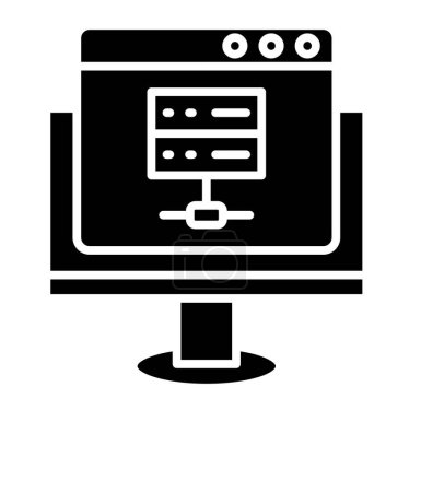 Ilustración de Vector de computadora icono de línea delgada - Imagen libre de derechos