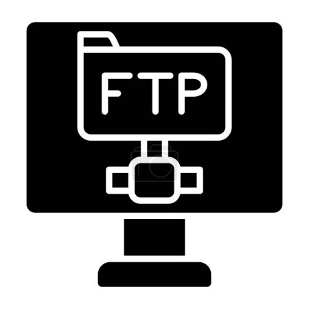 Ilustración de Protocolo Ftp. icono web diseño simple - Imagen libre de derechos