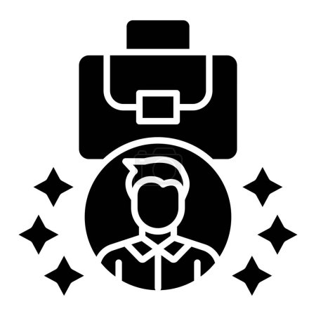 Ilustración de Hombre de negocios con el icono del maletín, ilustración de vectores - Imagen libre de derechos