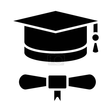 Ilustración de Icono de la tapa de graduación. esbozar ilustración - Imagen libre de derechos