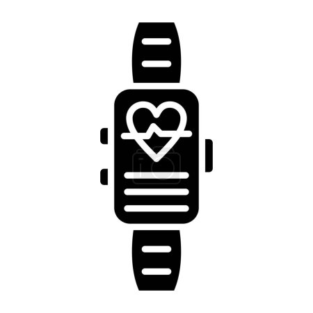 Téléchargez les illustrations : Smartwatch avec icône d'impulsion, illustration vectorielle - en licence libre de droit