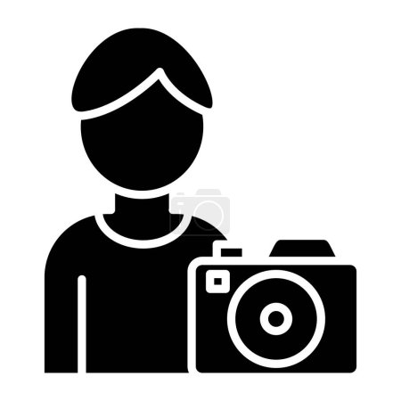Téléchargez les illustrations : Illustration vectorielle icône caméraman - en licence libre de droit