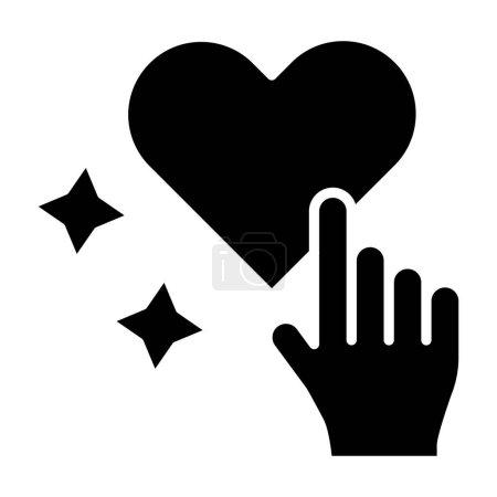Téléchargez les illustrations : Main avec icône coeur, illustration vectorielle - en licence libre de droit