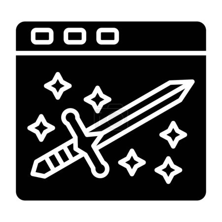 Ilustración de Icono de la espada del juego, ilustración del vector - Imagen libre de derechos