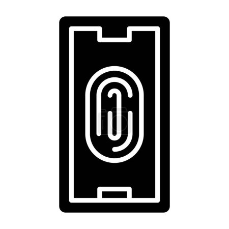 Ilustración de Icono de bloqueo de huella digital móvil, ilustración vectorial - Imagen libre de derechos