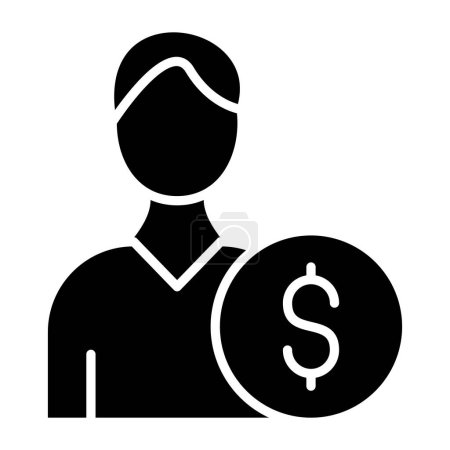 Illustration for Businessman with dollar icon, vector illustration - Royalty Free Image