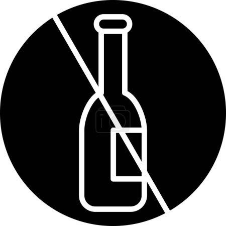 Téléchargez les illustrations : Icône dépendance à l'alcool, illustration vectorielle - en licence libre de droit