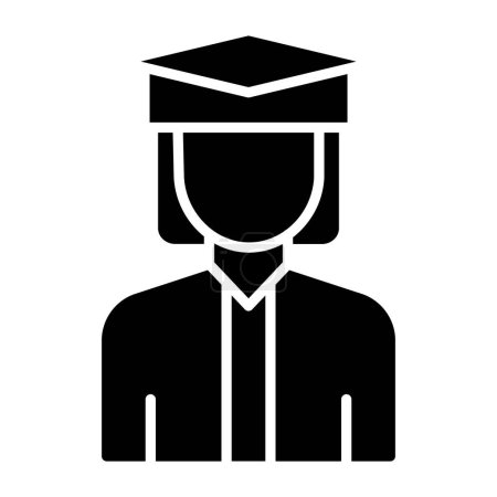 Ilustración de Icono de estudiante graduado. contorno avatar masculino carácter vector ilustración pictograma. aislado sobre fondo blanco - Imagen libre de derechos