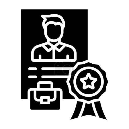 Ilustración de Hombre de negocios con icono de diploma, Trabajo Título vector ilustración - Imagen libre de derechos