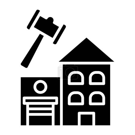 Téléchargez les illustrations : Contour immobilier vectoriel symbole illustration stock. isolé sur fond blanc - en licence libre de droit