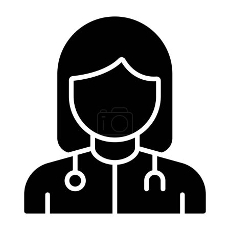 Téléchargez les illustrations : Icône du médecin féminin, illustration vectorielle - en licence libre de droit