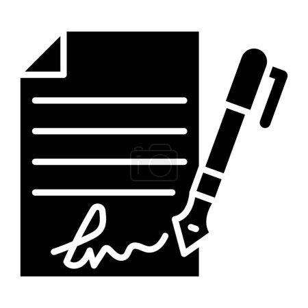 Téléchargez les illustrations : Contract icon, vector illustration simple design - en licence libre de droit
