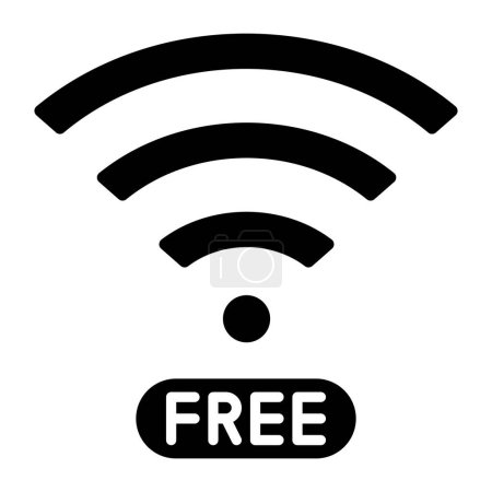 Illustration for Free Wifi icon, vector illustration simple design - Royalty Free Image