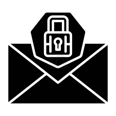 Téléchargez les illustrations : Email Icône de sécurité, illustration vectorielle design simple - en licence libre de droit