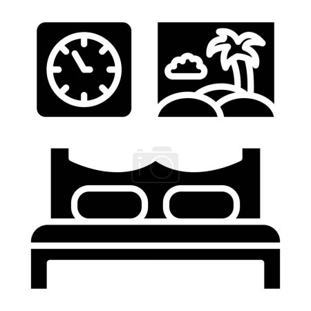 Illustration for Bed icon vector. thin line sign. isolated contour symbol illustration - Royalty Free Image
