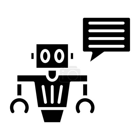 Téléchargez les illustrations : Chatbot icône vecteur. Schéma bureau signe. illustration de symbole de contour isolé - en licence libre de droit