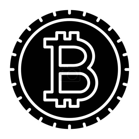 Téléchargez les illustrations : Icône Bitcoin, illustration vectorielle - en licence libre de droit
