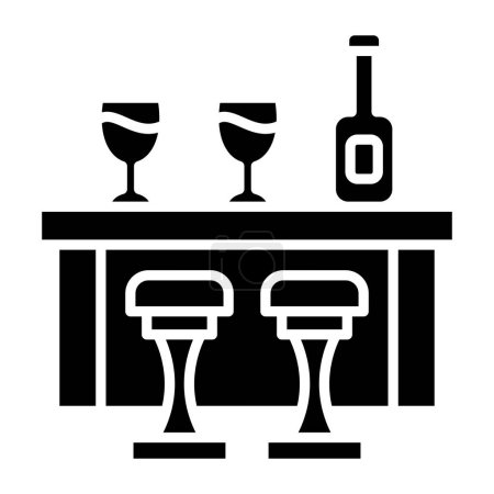 Téléchargez les illustrations : Bar Counter icône simple, illustration vectorielle - en licence libre de droit