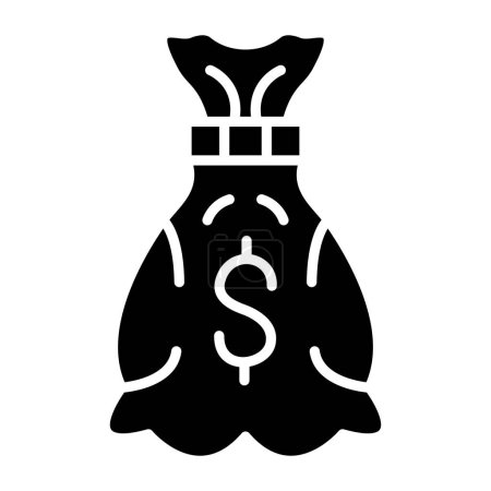 Illustration for Money bag icon, vector illustration - Royalty Free Image
