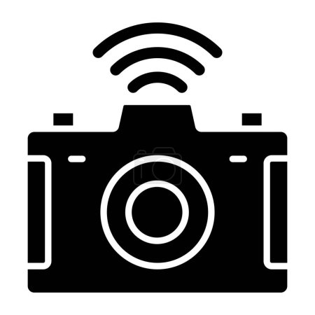 Illustration for Camera icon. simple illustration of photo vector. isolated contour background - Royalty Free Image