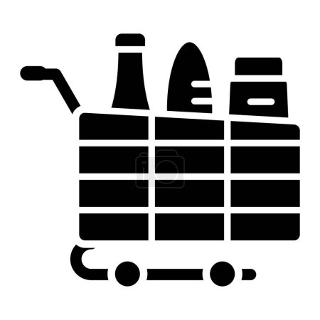 Illustration for Shopping cart icon. outline supermarket basket vector illustration. isolated symbol. food store. - Royalty Free Image