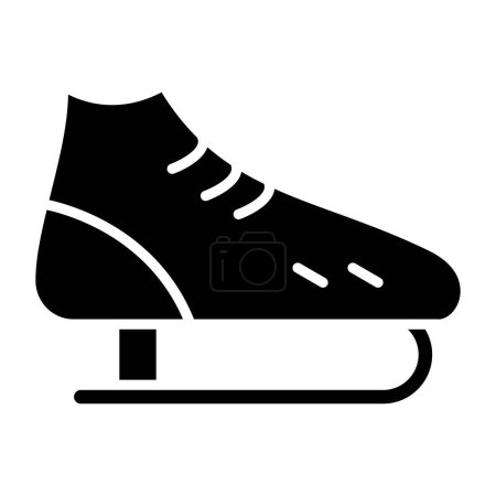 Téléchargez les illustrations : Icône de patin à glace. contour chaussure de sport vecteur illustration pictogramme sur fond blanc - en licence libre de droit