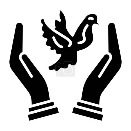 Ilustración de Icono de paloma, ilustración vectorial - Imagen libre de derechos